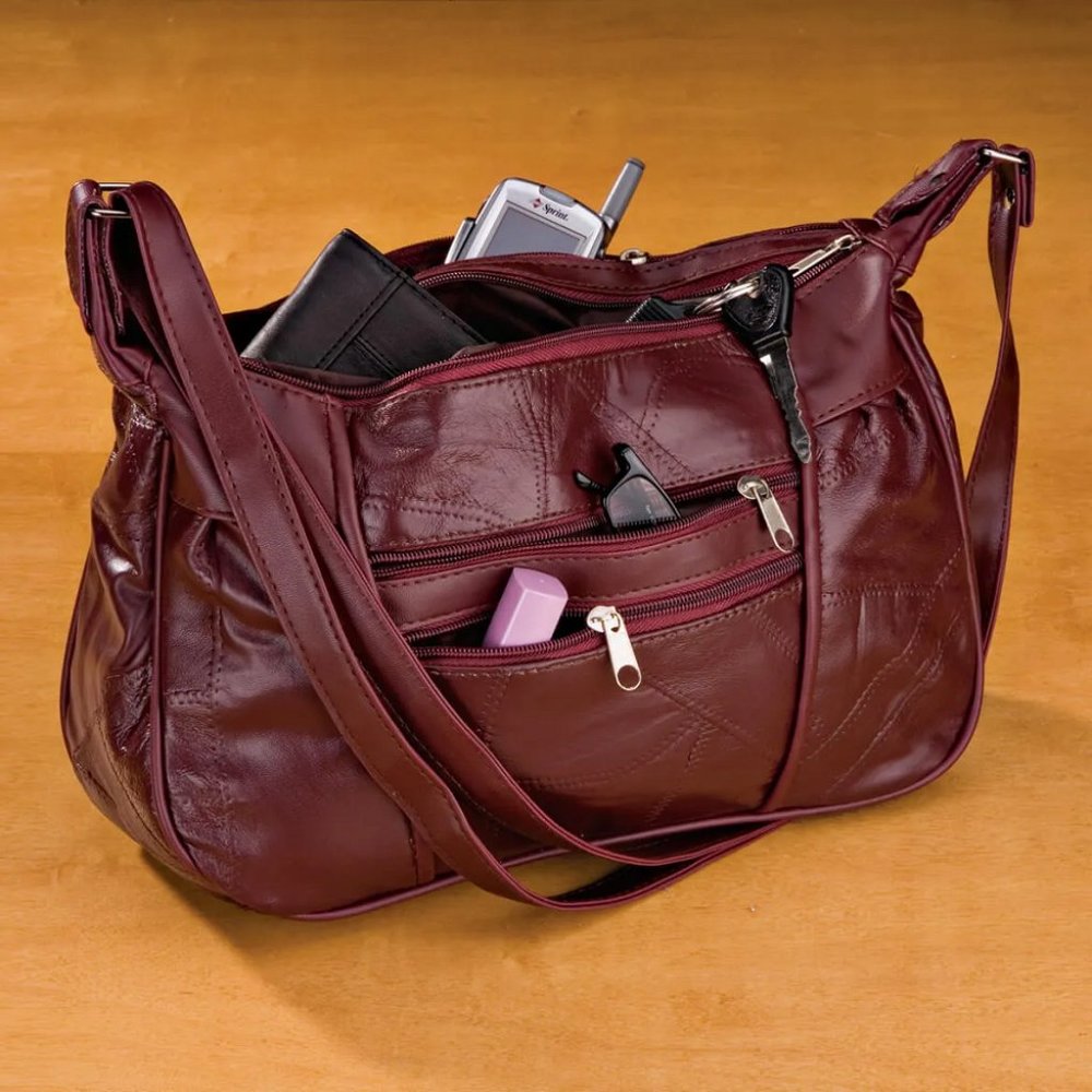 Burgundy Leather Handbag